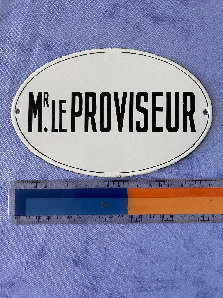 Plaque émaillée Lycée école PROVISEUR, Enlèvement ou Envoi, Utilisé, Panneau publicitaire