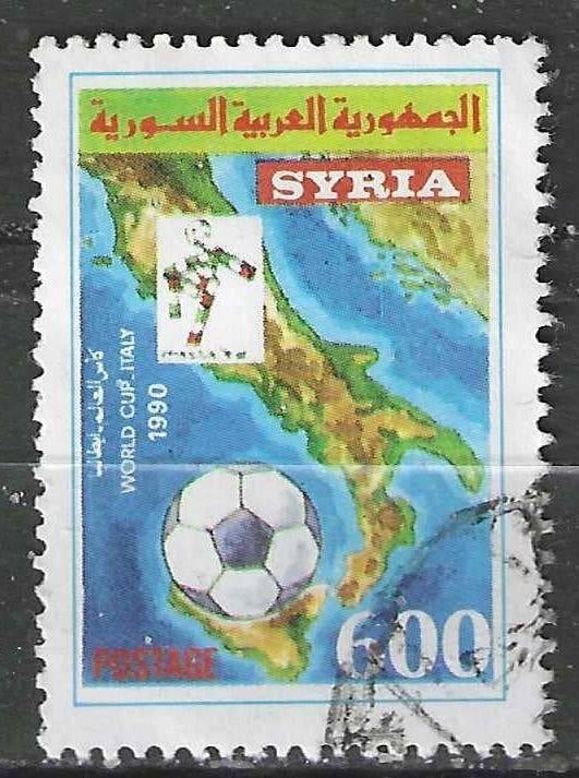 Syrie 1990 - Yvert 895 - Wereldbeker Voetbal in Italie (ST), Verzenden, Gestempeld