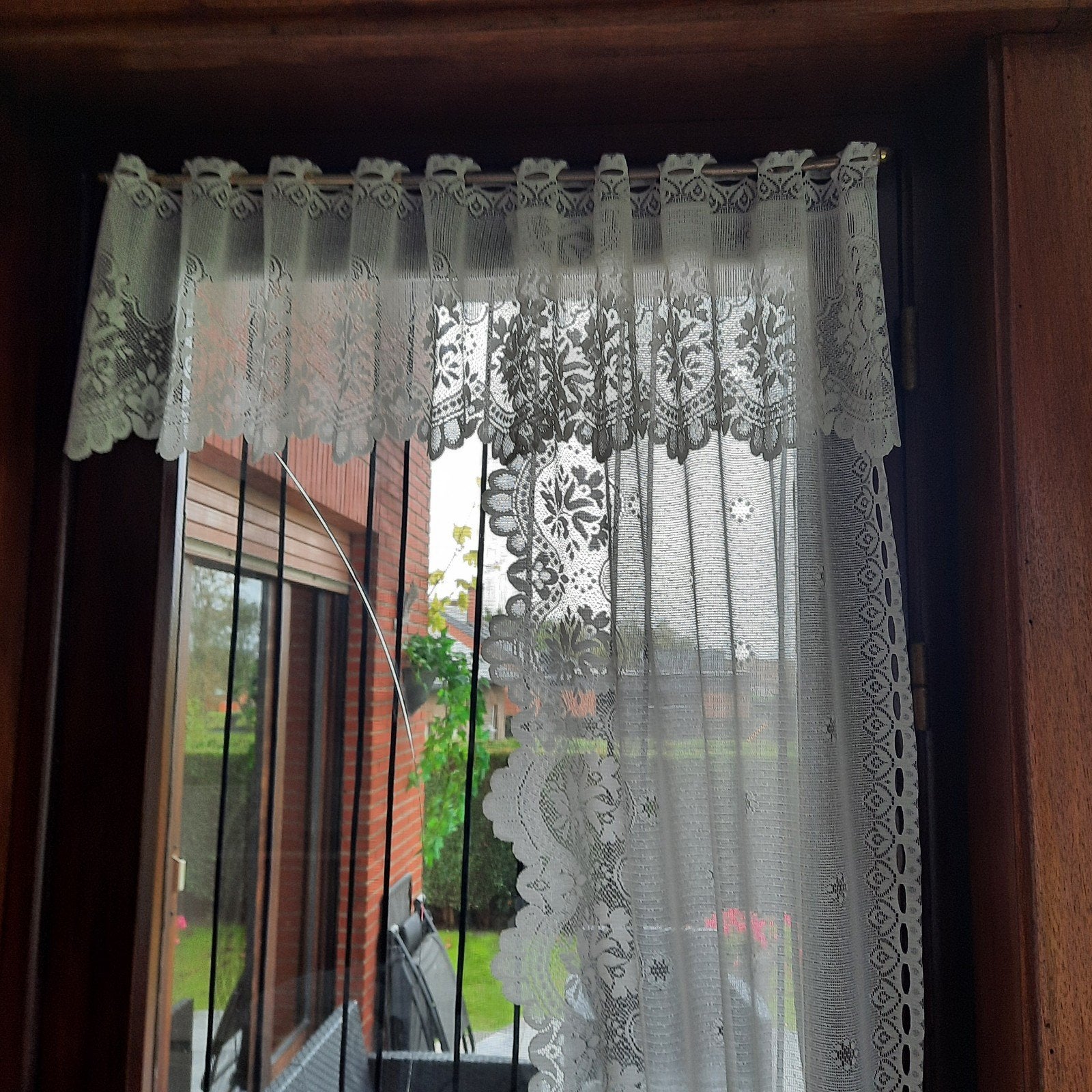 rideau blanc avec motif pour porte, Enlèvement, Comme neuf, Blanc, Rideau