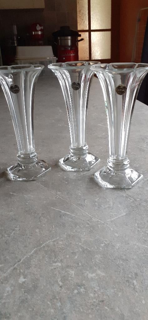Trois vases LUXVAL Américain de 20cm, Antiquités & Art, Enlèvement
