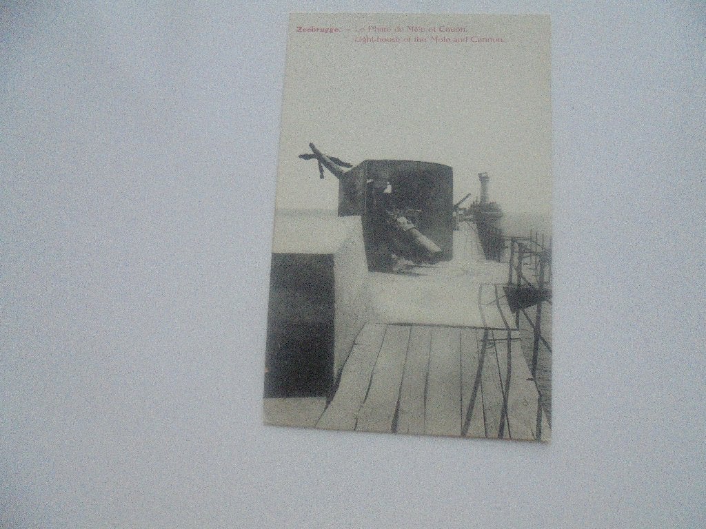 zeebrugge-vuurtoren kanon op de mole, Verzenden, Voor 1920, Ongelopen, West-Vlaanderen