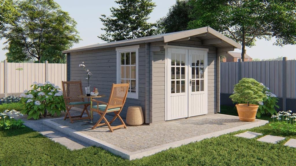 Blokhut - Tuinhuis Julia | 40 mm | vuren onbehandeld, Verzenden, Nieuw