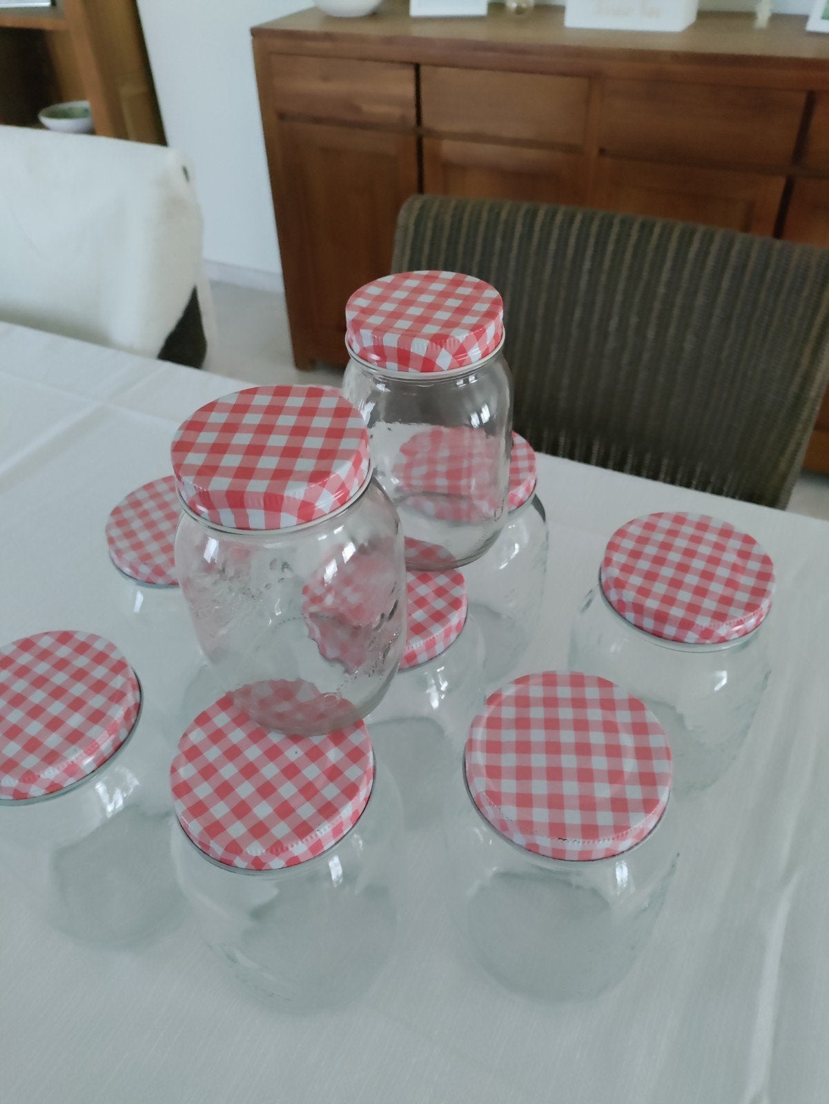 vooraadpotten, Verre, Enlèvement, Comme neuf, Avec couvercle