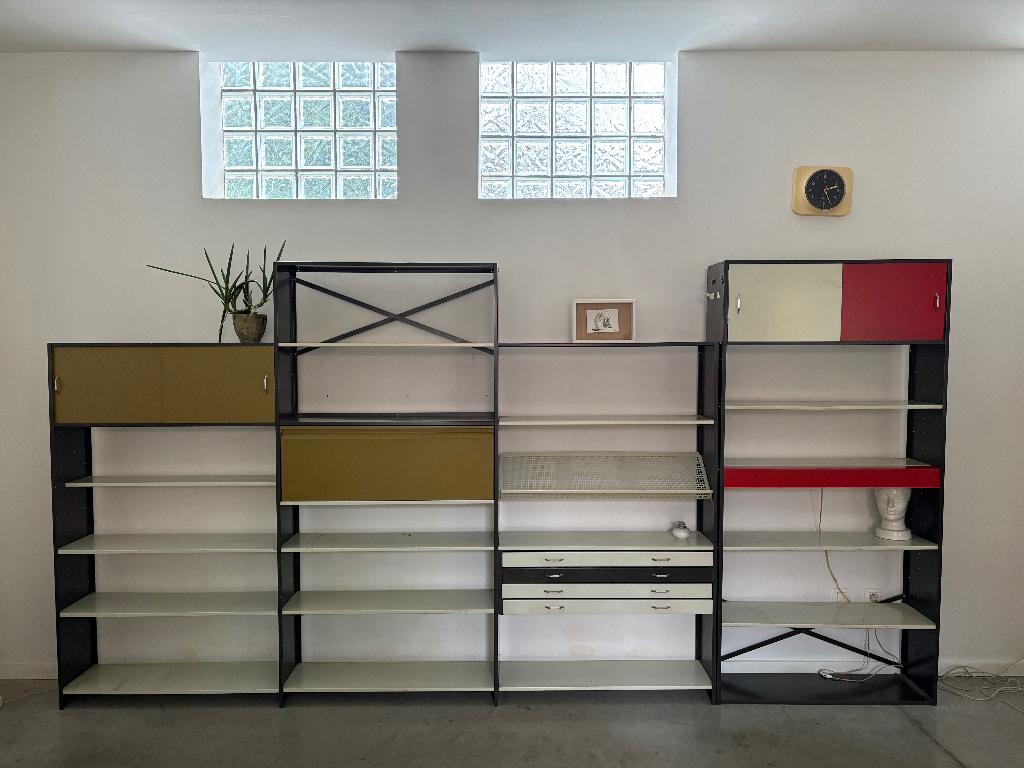 Rare bibliothèque modulaire de Tjerk Reijenga, Avec tablette(s), Enlèvement, Utilisé, 200 cm ou plus