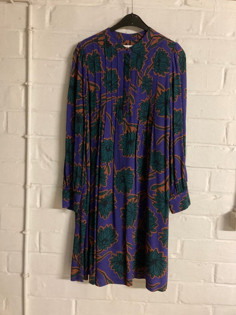 Paars met groen kleed met lange mouwen, Terre Bleue, 40, Kleding | Dames, Jurken, Maat 38/40 (M), Ophalen of Verzenden, Zo goed als nieuw