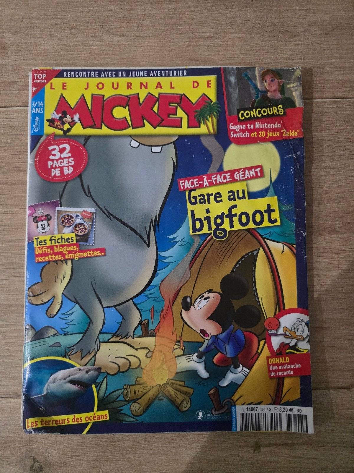 Le Journal de Mickey n3807 – Gare au Bigfoot – Disney, Livres, Enlèvement ou Envoi, Journal