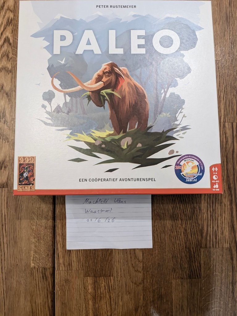 Paleo (NL) - Bordspel - Een uitdagend coöperatief avontuur, Een of twee spelers, Ophalen, Gebruikt, 999 Games