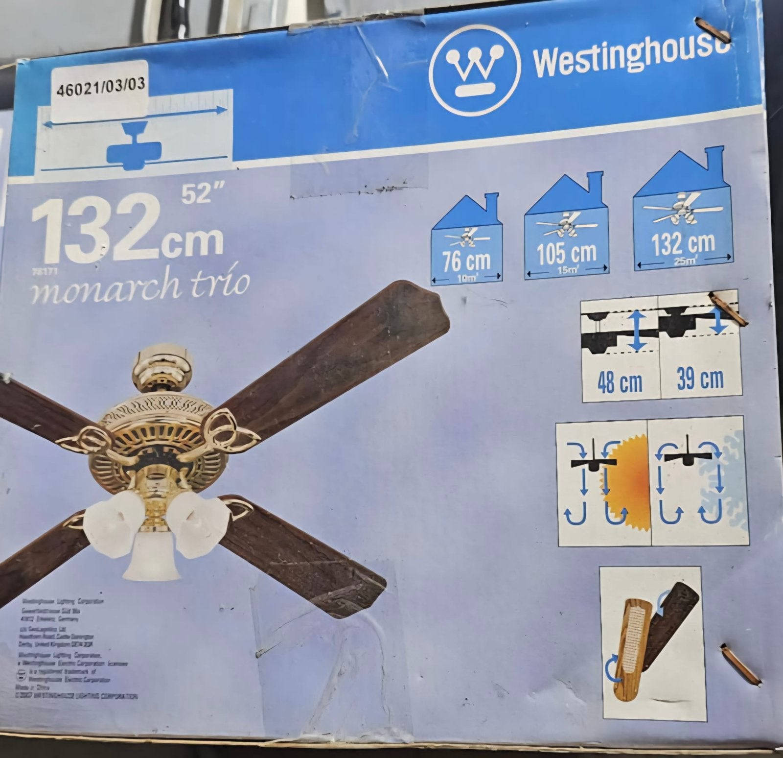 Ventilateur de plafond avec abat-jour, Enlèvement, Comme neuf, Ventilateur de plafond