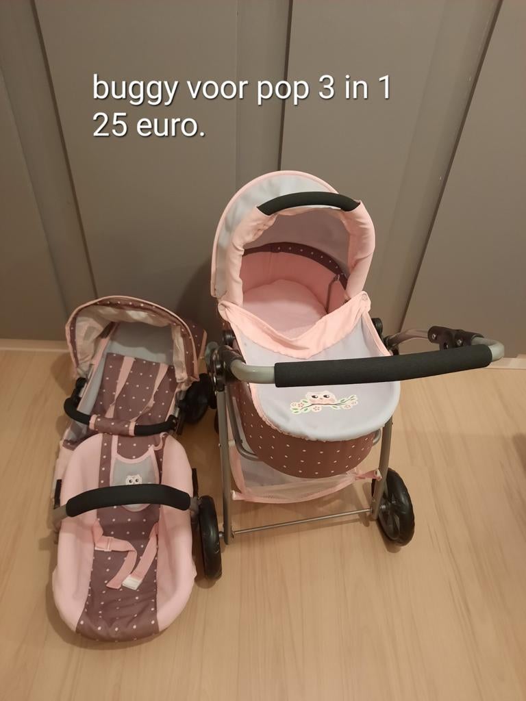 Buggy 3 in 1 voor pop., Kinderen en Baby's, Speelgoed | Poppen, Ophalen