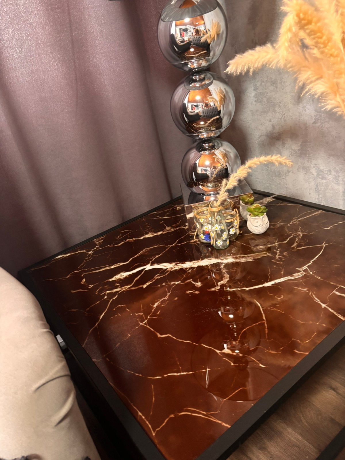 Salon tafel 80x80, Ophalen, Zo goed als nieuw, Glas