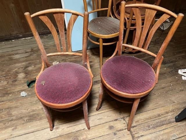 stoelen, Ophalen, Gebruikt, Grijs, Stof