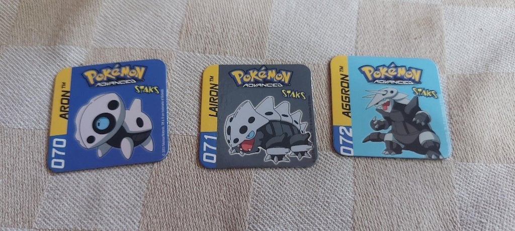 aimants, jouets, pokemon, Aron Lairon, Aggron, staks, panini, Enlèvement ou Envoi, Neuf