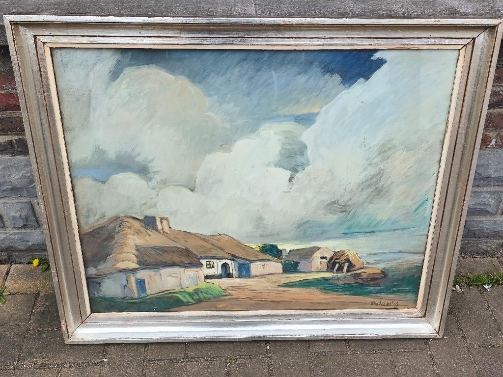 Gouache fermette signe Paul cauchie, Enlèvement
