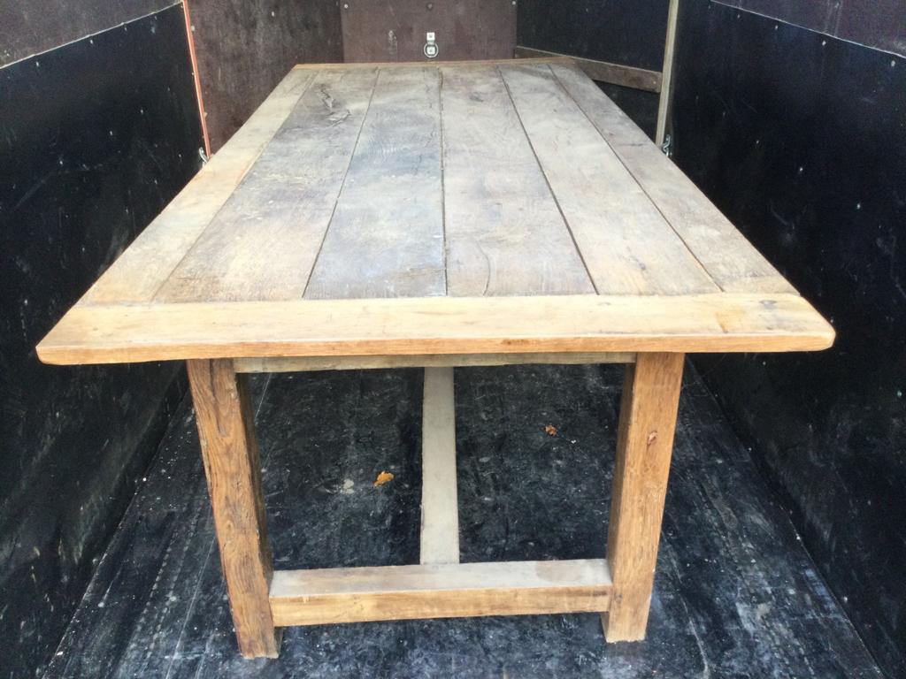 Antieke Eiken Kloostertafel+ 8 stoelen, Ophalen