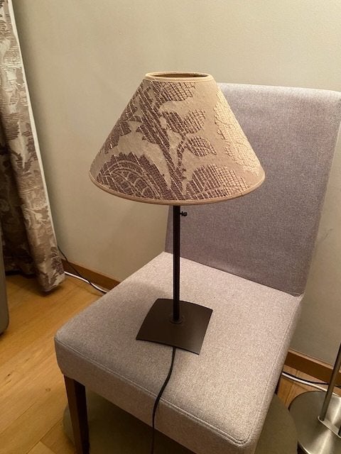 Abat-jour sur mesure Heytens + pied de lampe métal, Lampe de table, Enlèvement ou Envoi, Rond, Comme neuf