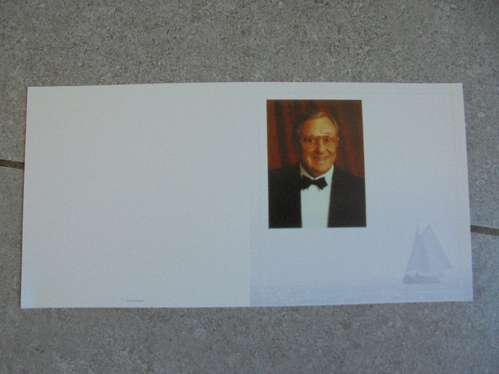 Bidprentje Bob Benny, Envoi, Image pieuse