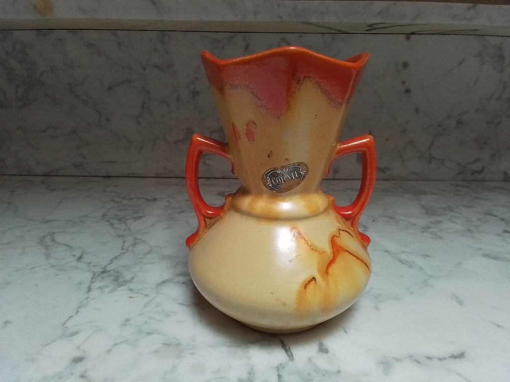 Thulin vaasje druiglazuur ’Corail', Antiek en Kunst, Ophalen of Verzenden