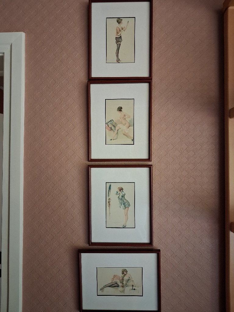 4 schilderijtjes Pénot, Antiek en Kunst, Ophalen, Portret of Personen