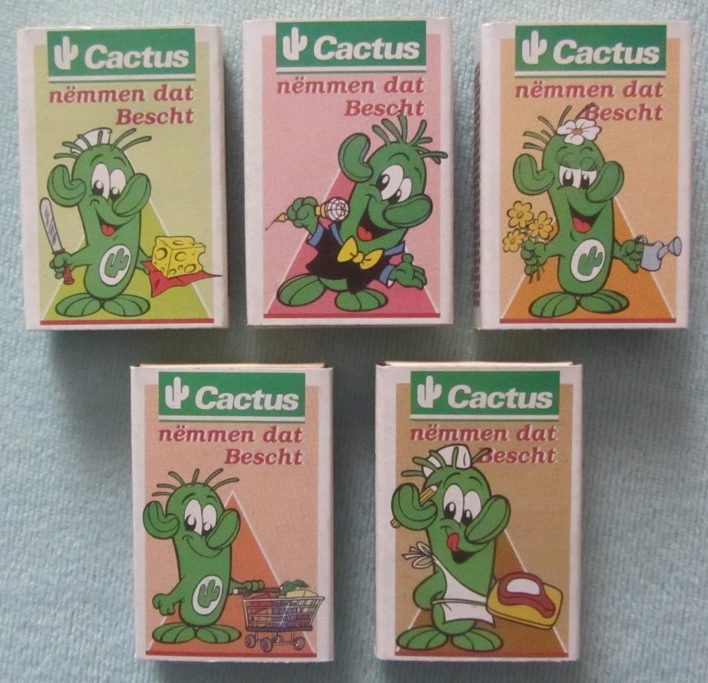Luciferdoosjes CACTUS - Luxemburg - 9 stuks, Ophalen of Verzenden, Zo goed als nieuw, Luciferdoosjes of -merken