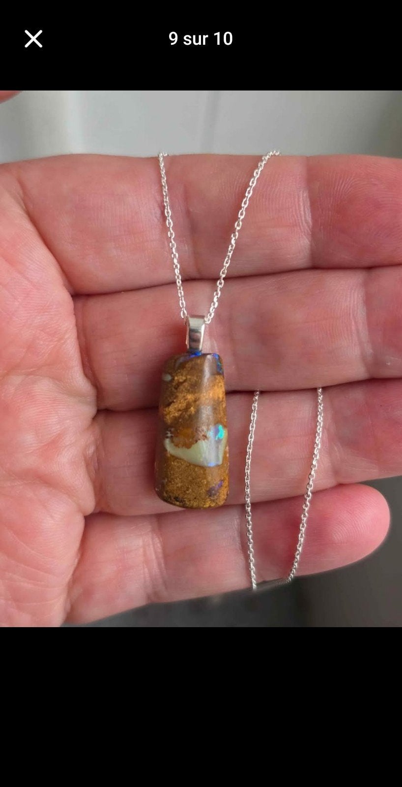 Boulder opaal hanger uit Australië, Ophalen, Nieuw, Met edelsteen, Zilver