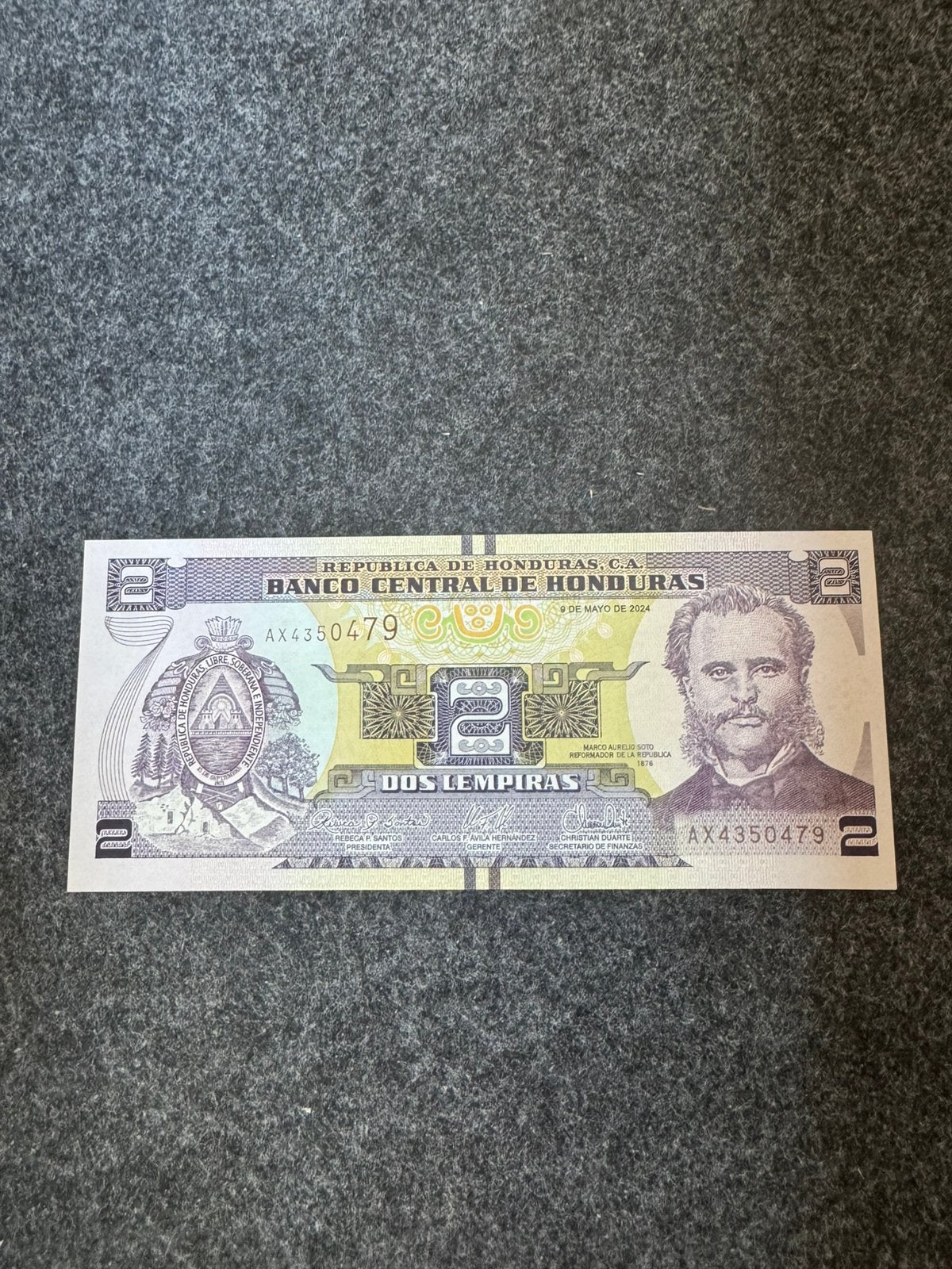 2 lempiras Honduras UNC, Postzegels en Munten, Bankbiljetten | Amerika, Verzenden, Los biljet