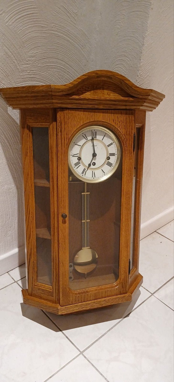 wandklok met pendule en karakter, Antiek en Kunst, Ophalen