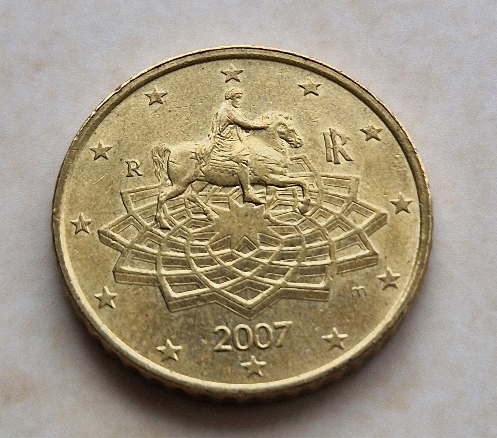 2007, Italy , 50 Euro Cent Coin, Postzegels en Munten, Munten | Europa | Euromunten, Ophalen of Verzenden