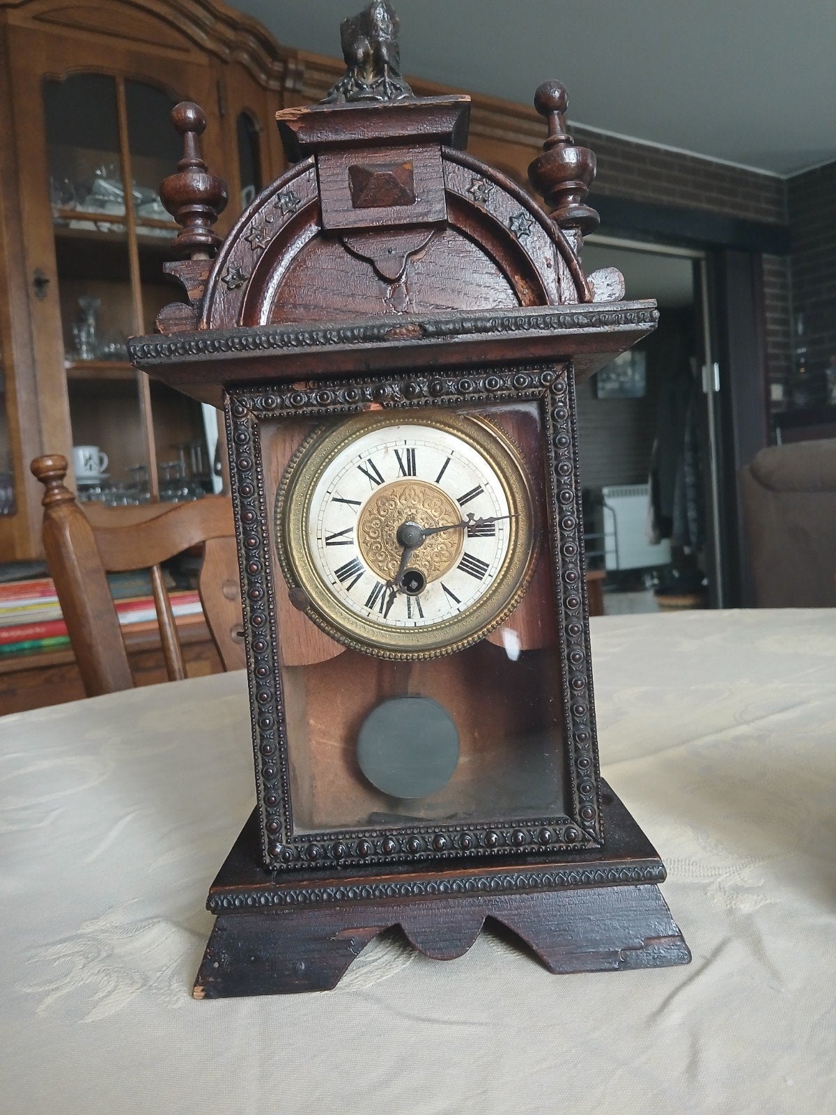 Horloge de table ancienne Junghang, Enlèvement ou Envoi