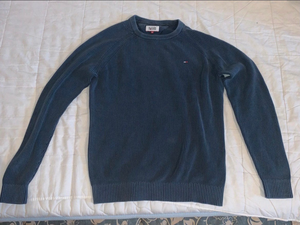 Tommy Hilfiger trui, Ophalen, Gedragen, Maat 48/50 (M), Blauw