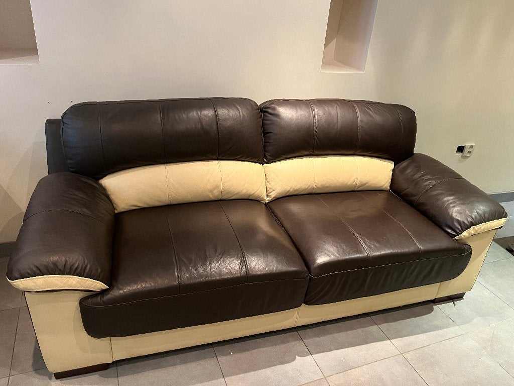 Seats and Sofa's 2-Zitsbank - Similicuir – Zeer nette staat!, Maison & Meubles, Canapés | Salons, Tijdloos design, Bois, Banc droit