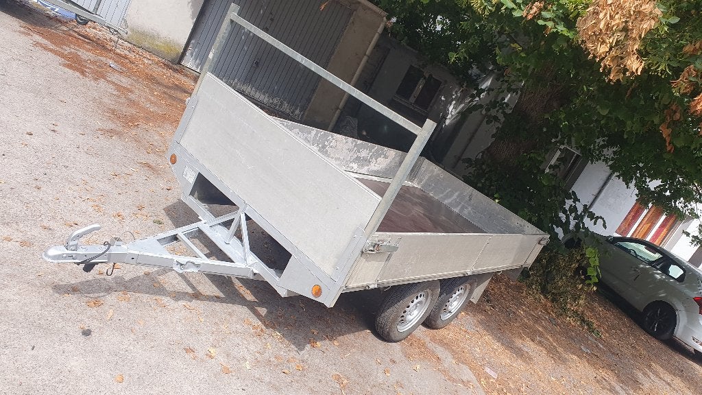 Remorque double essieux 750kg Aluminium 3,m/1,55cm, Ophalen of Verzenden, Gebruikt