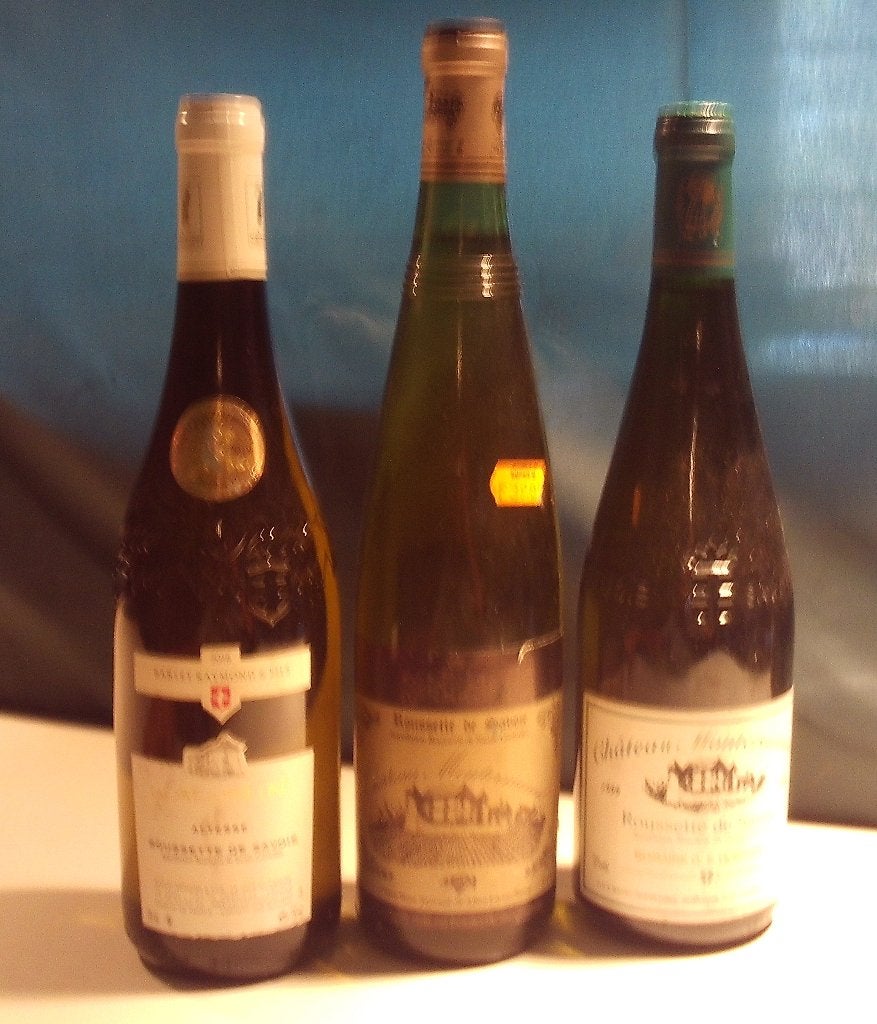 3x Roussette de Savoie - 1999 en 2018, Verzamelen, Wijnen, Frankrijk, Ophalen of Verzenden, Vol, Witte wijn