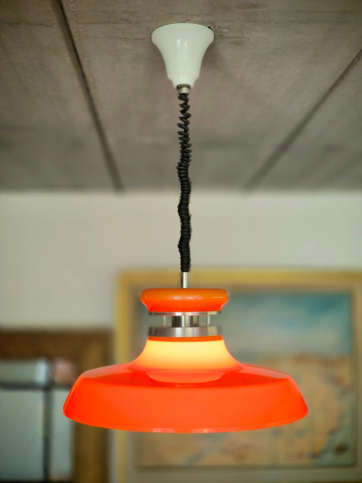 Lampe suspendue Lakro Space-Age, vintage, année 1970s, Enlèvement ou Envoi, Utilisé, Autres matériaux, Space Age vintage