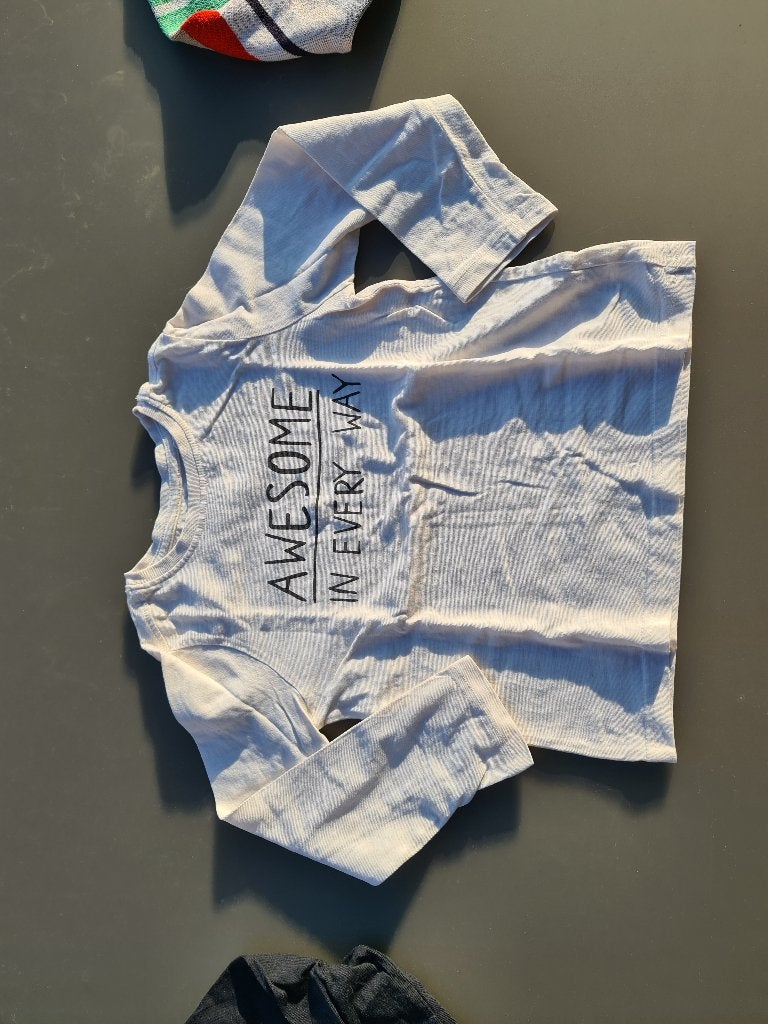 witte trui, longsleeve Awesome, CA, 116, Kinderen en Baby's, Kinderkleding | Maat 116, Ophalen, Zo goed als nieuw