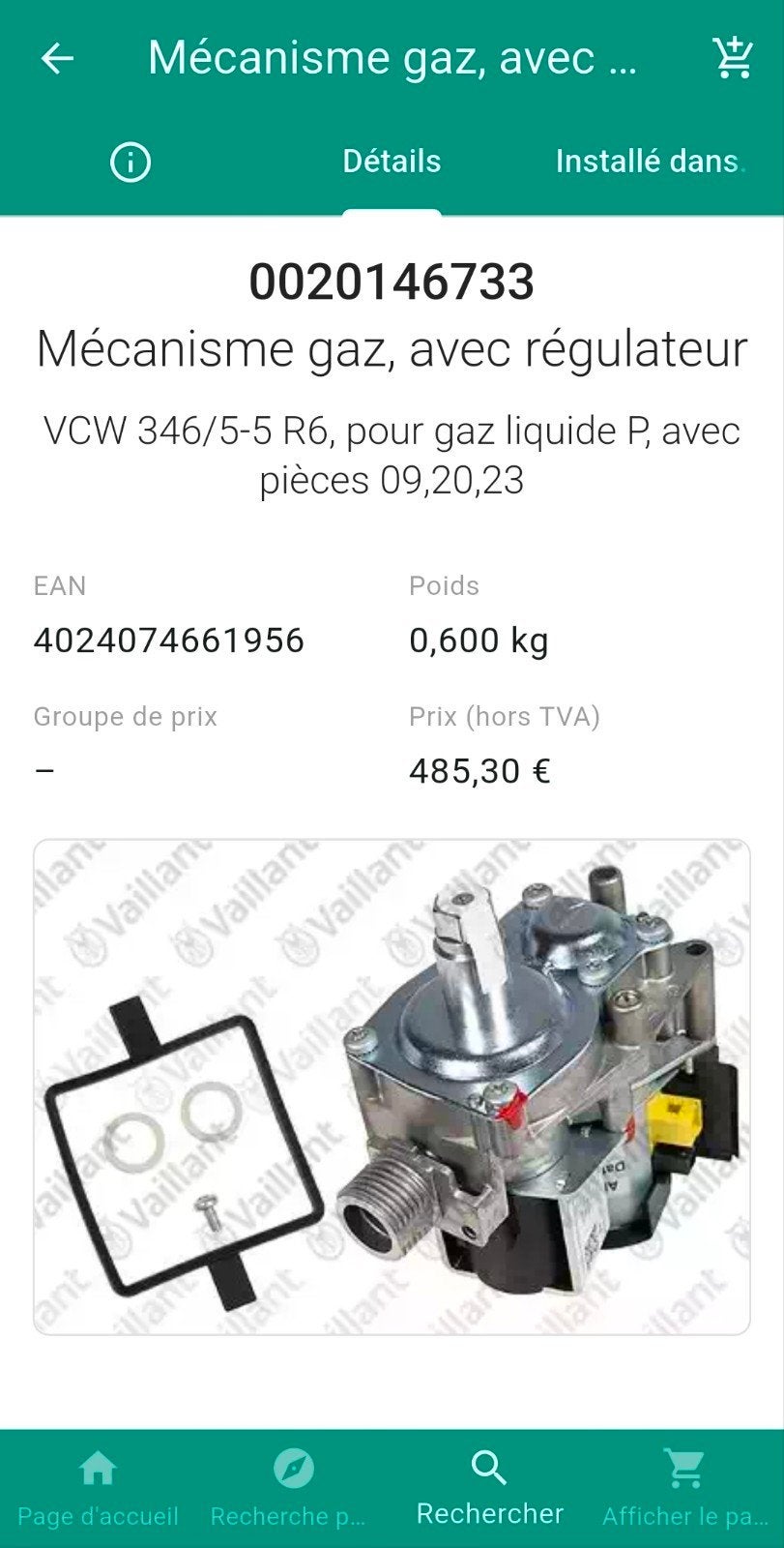 Mécanisme Gaz avec régulateur Gaz Vaillant ecotec Plus neuf, Enlèvement ou Envoi, Neuf