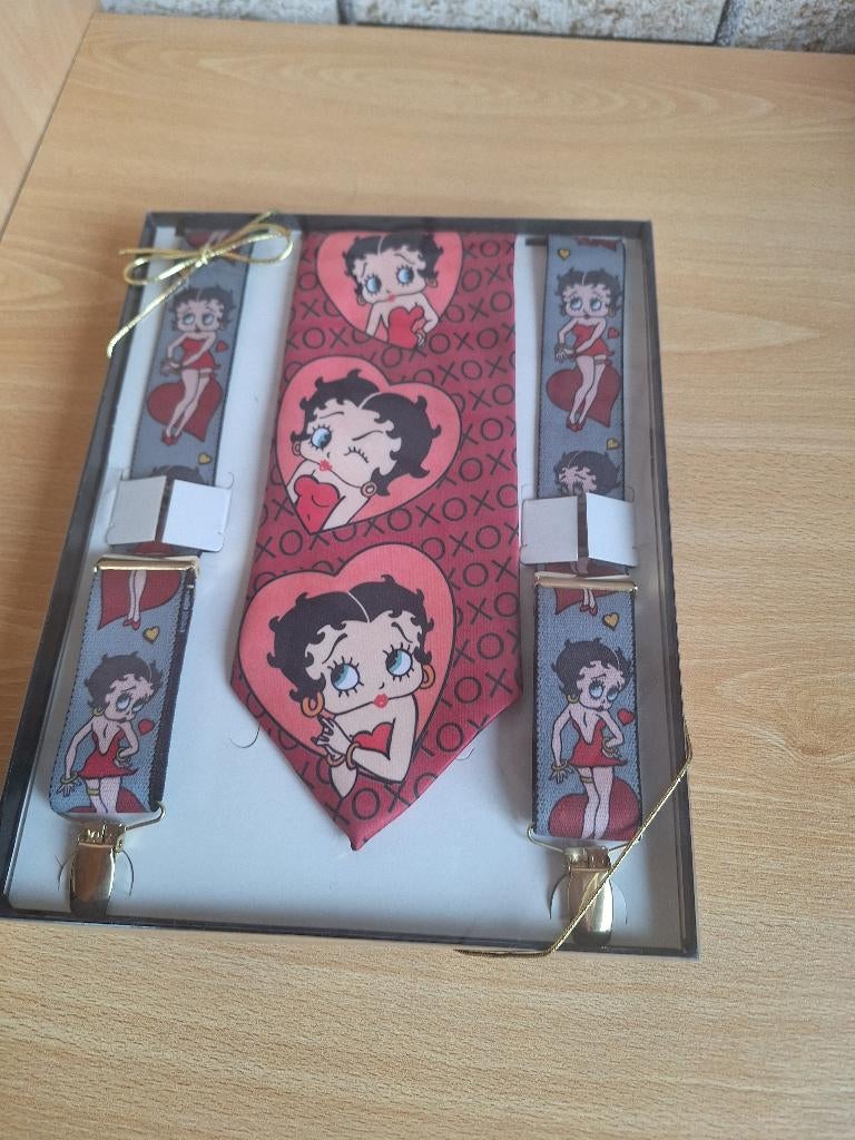 Betty boop bretelles et cravate année 90., Enlèvement ou Envoi, Neuf, Humain