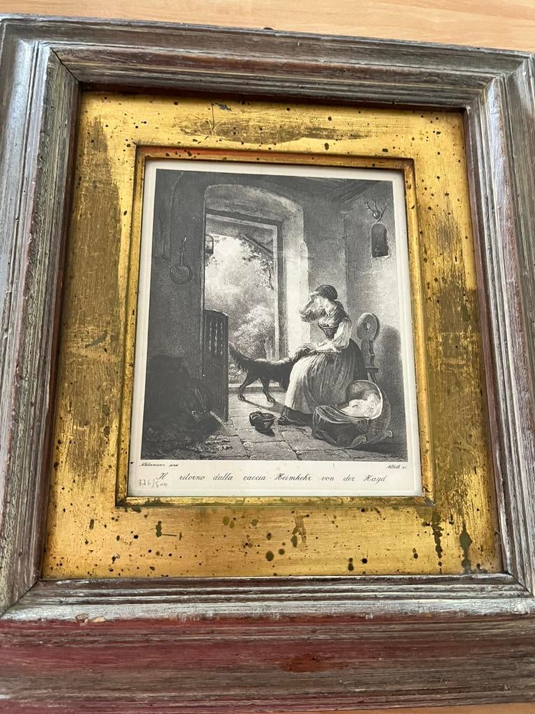 Gravure ancienne cadre, édition numér (376/500), certificat, Enlèvement