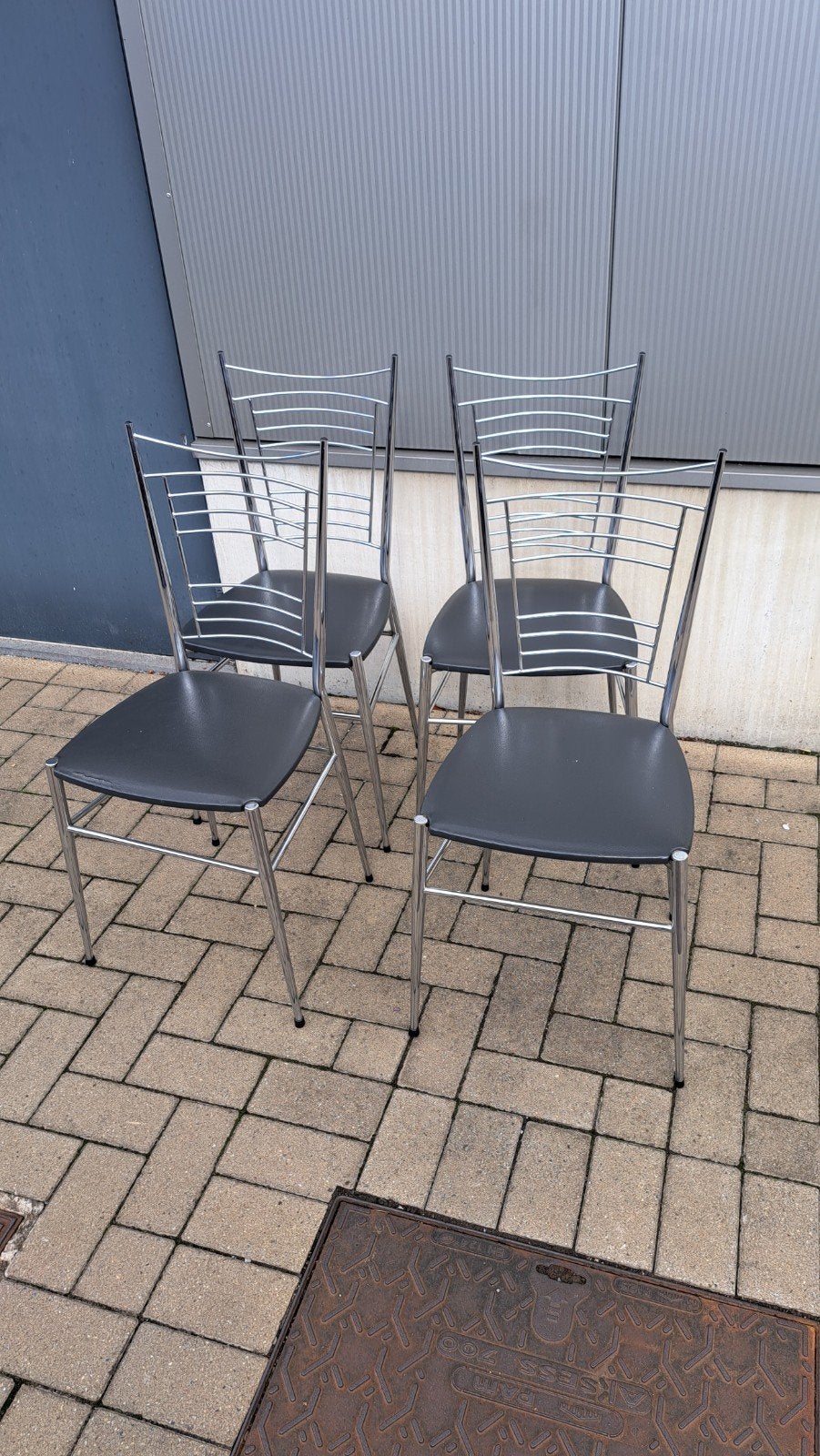 Vintage retro mid century French 'Supermatic' bistro chairs, Collections, Rétro, Enlèvement ou Envoi