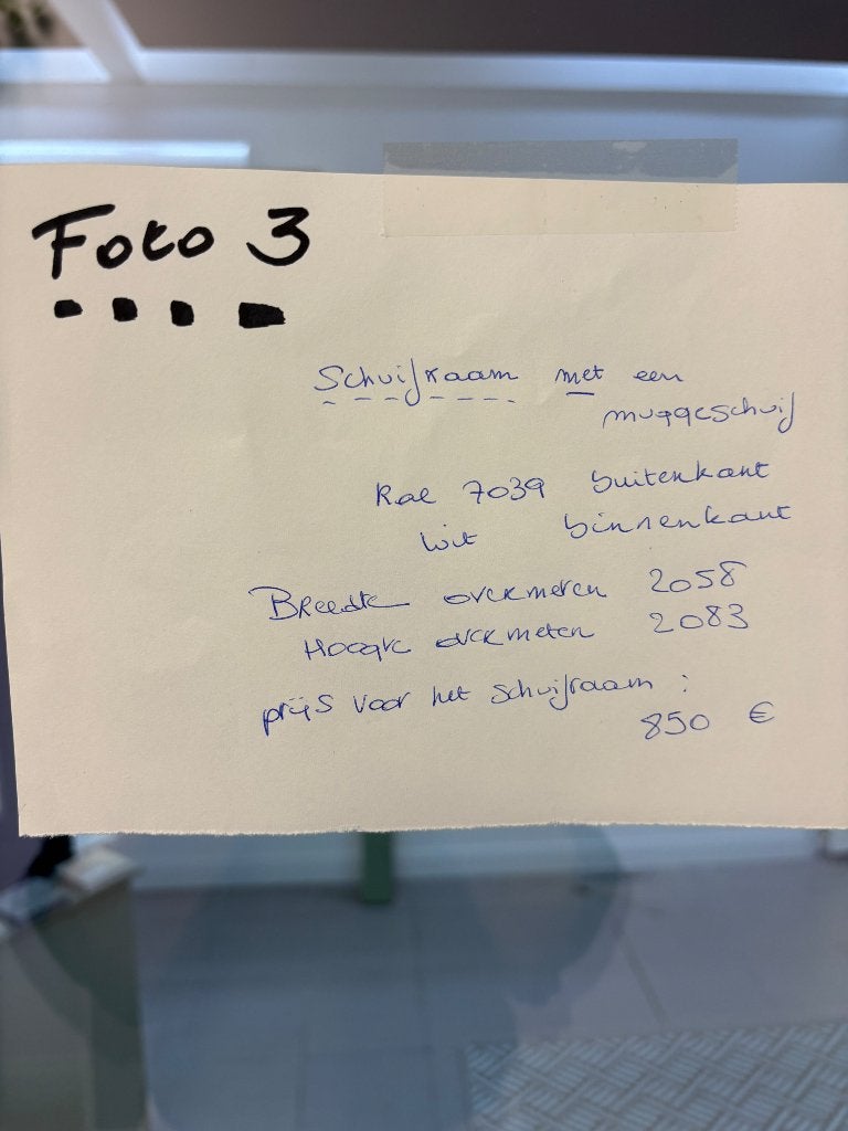 Schuifraam, Ophalen, Kunststof, Zo goed als nieuw, Inclusief glas