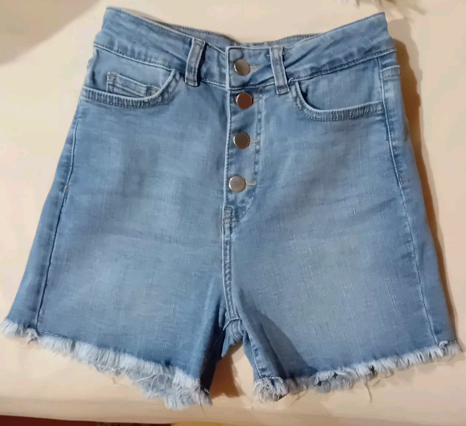 dames jeans short maat 34, nr.H03, Ophalen of Verzenden, Gedragen, Blauw, W27 (confectie 34) of kleiner