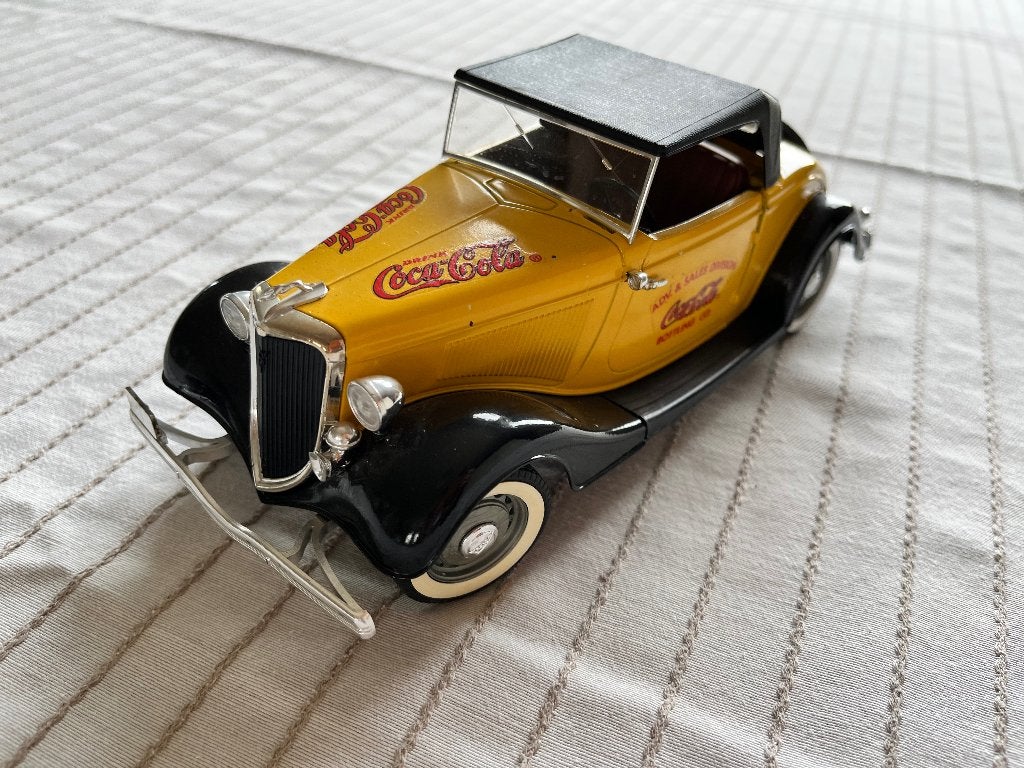 Coca Cola voertuig - auto geel 23 cm lang verzameling, Verzamelen, Merken en Reclamevoorwerpen, Gebruikt, Gebruiksvoorwerp, Ophalen