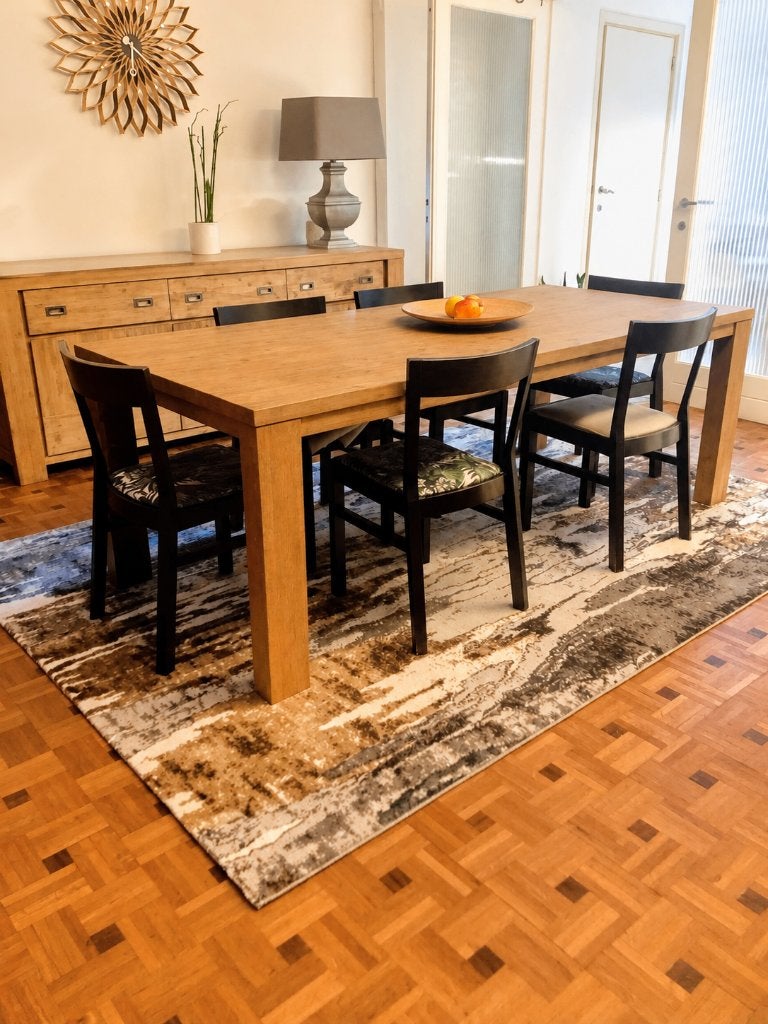 Eettafel massief acacia 220x100 - 8 personen, Huis en Inrichting, Ophalen, Naturel / moderne, Gebruikt, 100 tot 150 cm