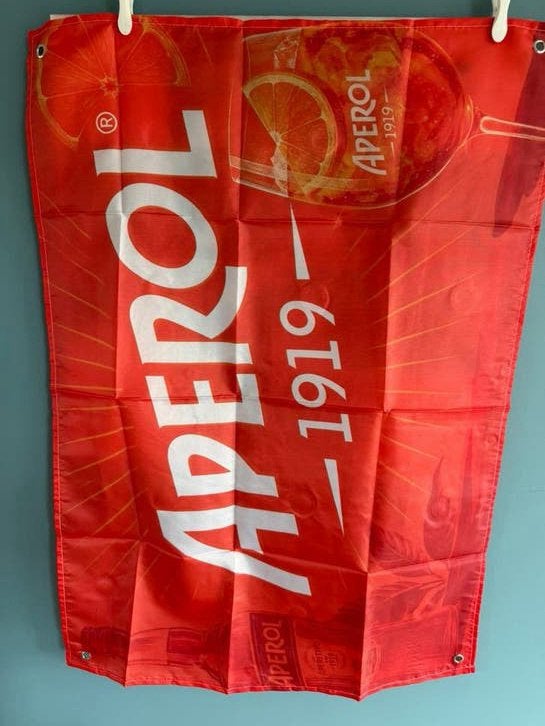 Magnifique drapeau polyester Aperol 1919 - vintage mancave, Enlèvement ou Envoi, Neuf