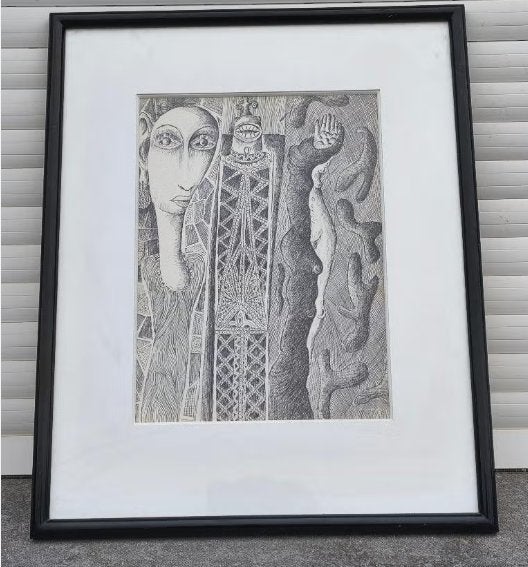 Dessin signe Armand simon, Enlèvement ou Envoi, Dessin