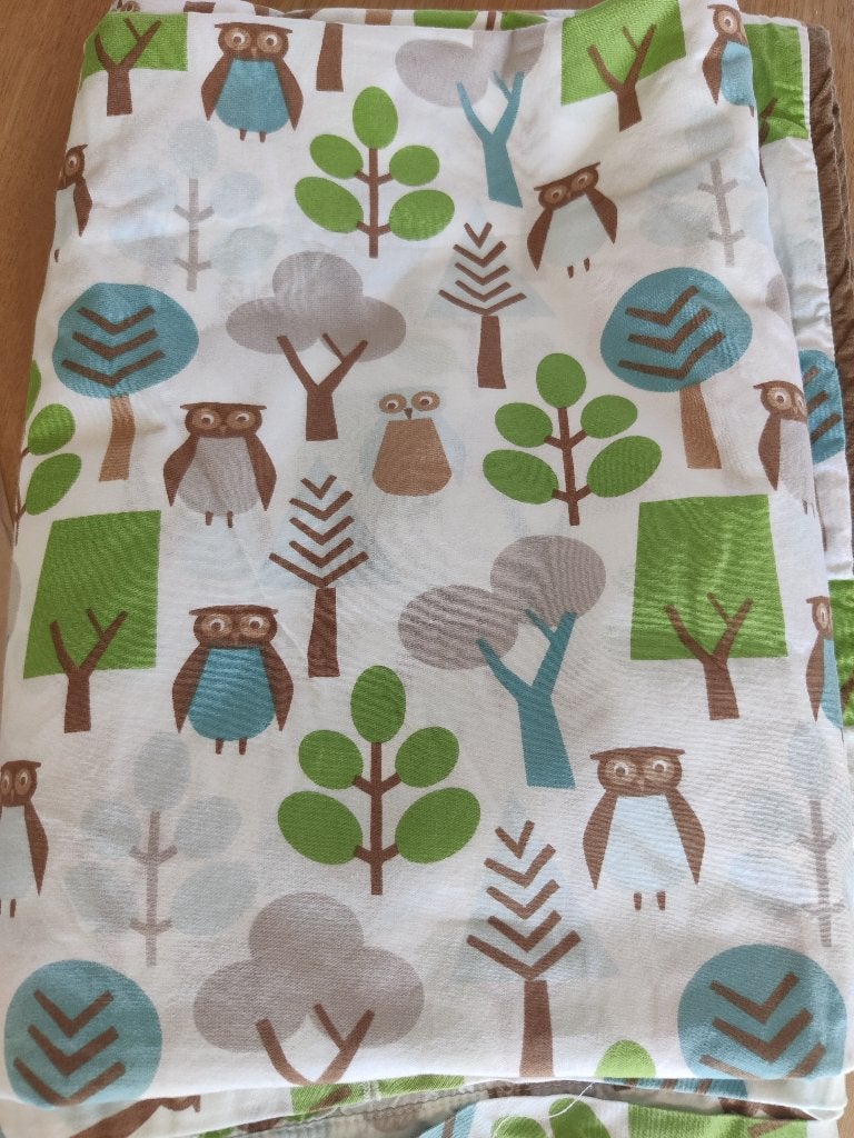 Baby dekbedovertrek uiltjes en bomen – ca. 100  125 cm, Gebruikt, Dekbedovertrek, Ophalen of Verzenden, Babybedje