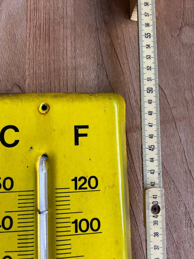 Emaille thermometer Fulda, Verzamelen, Ophalen, Gebruikt, Gebruiksvoorwerp