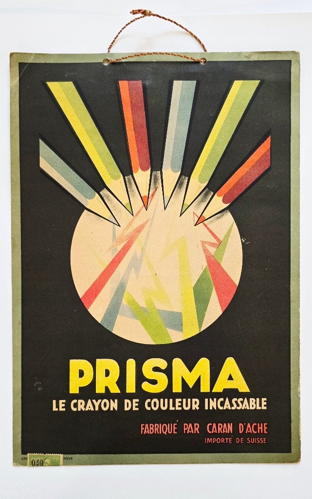 Crayon PRISMA Carton publicitaire 1929, Enlèvement ou Envoi, Utilisé, Panneau publicitaire
