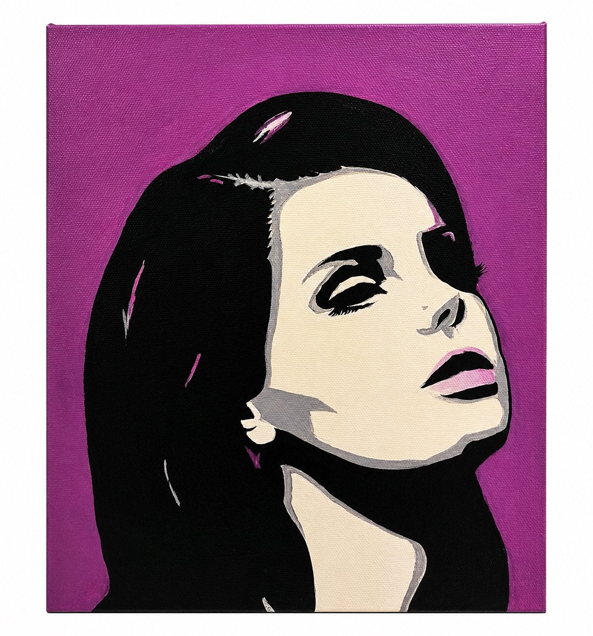 Lana Del Rey – Portrait original peint à la mai, Enlèvement