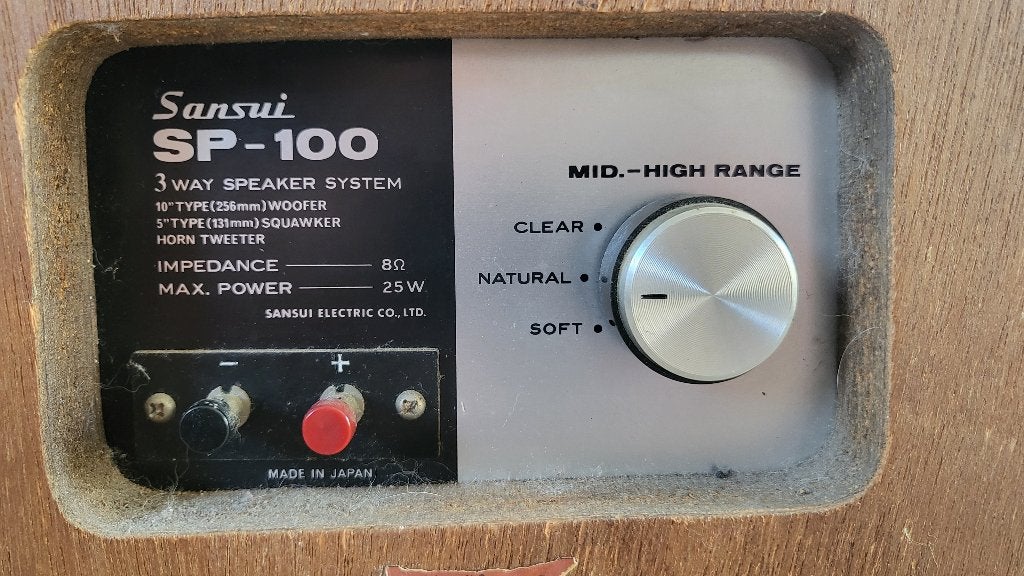Enceintes vintage Sansui SP-100, TV, Hi-fi & Vidéo, Enlèvement, Utilisé, Enceintes stéréo, Autres marques