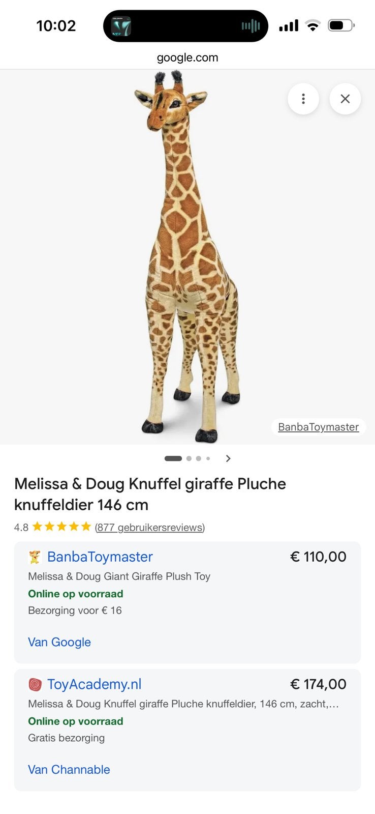 Grote giraf (Melissa&Doug) en olifant, Kinderen en Baby's, Ophalen